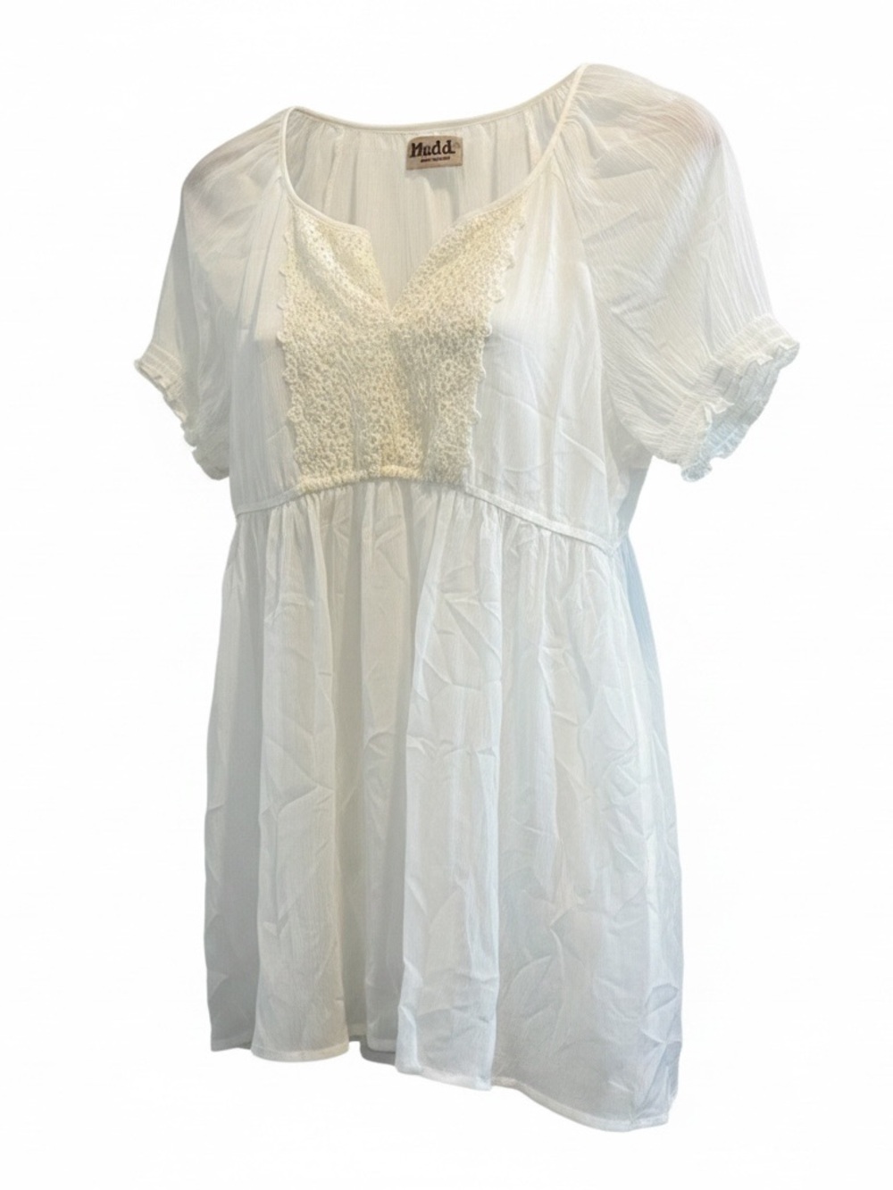 vintage Y2K Mudd brand white milkmaid babydoll top